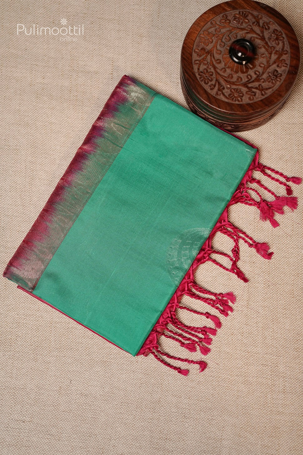 Peacock Green Kanchipuram Soft Silk Saree
