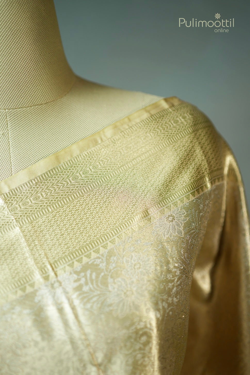 Ivory Colour Semi Brocade Saree