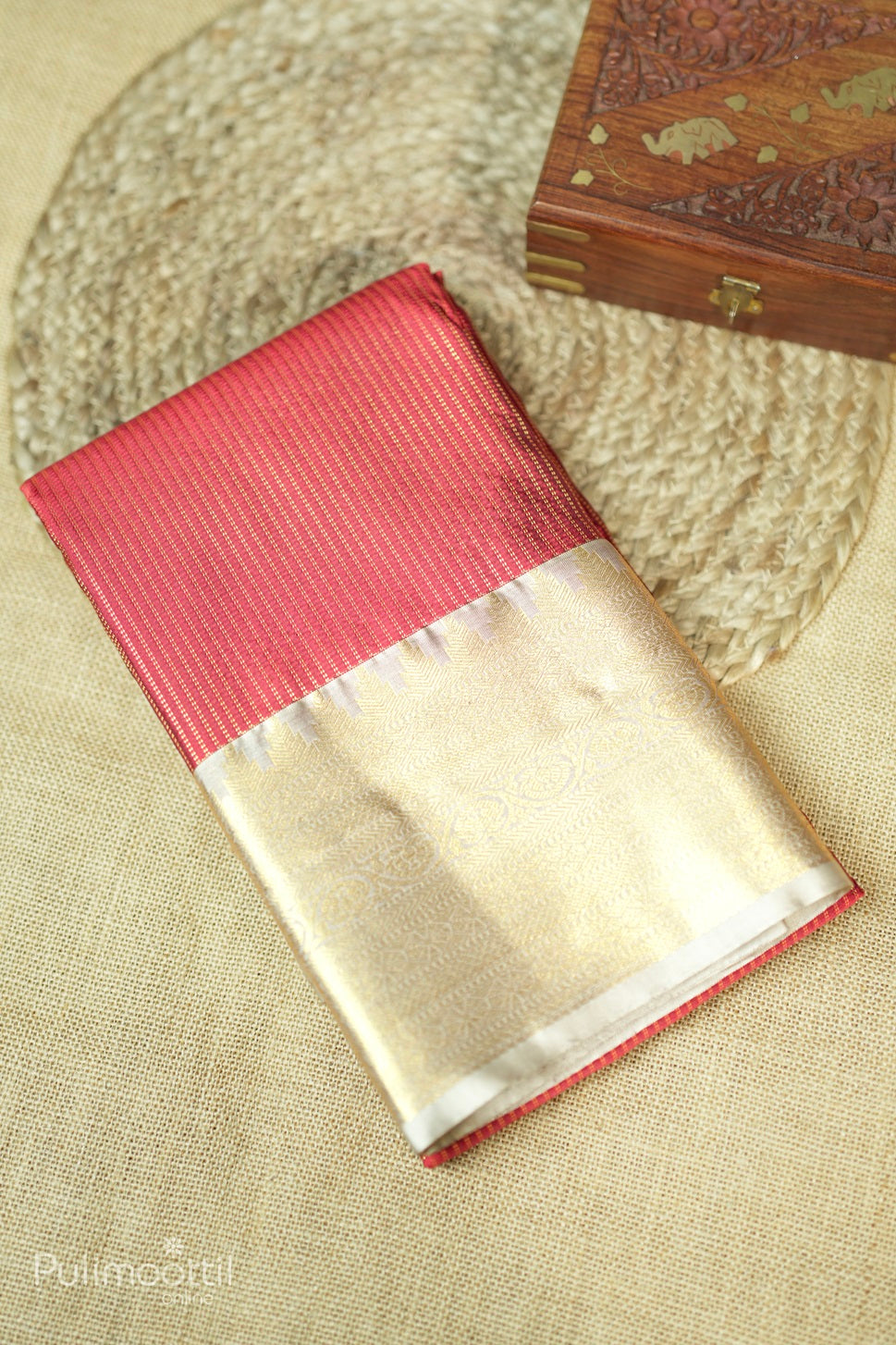 Maroon Colour Semi Silk Saree