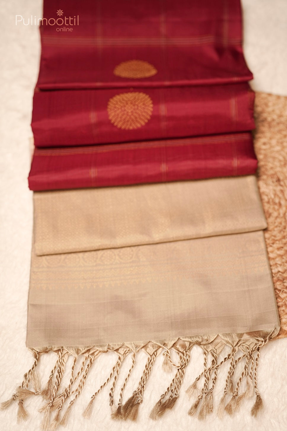 Maroon Colour Kanchipuram Soft Silk Saree