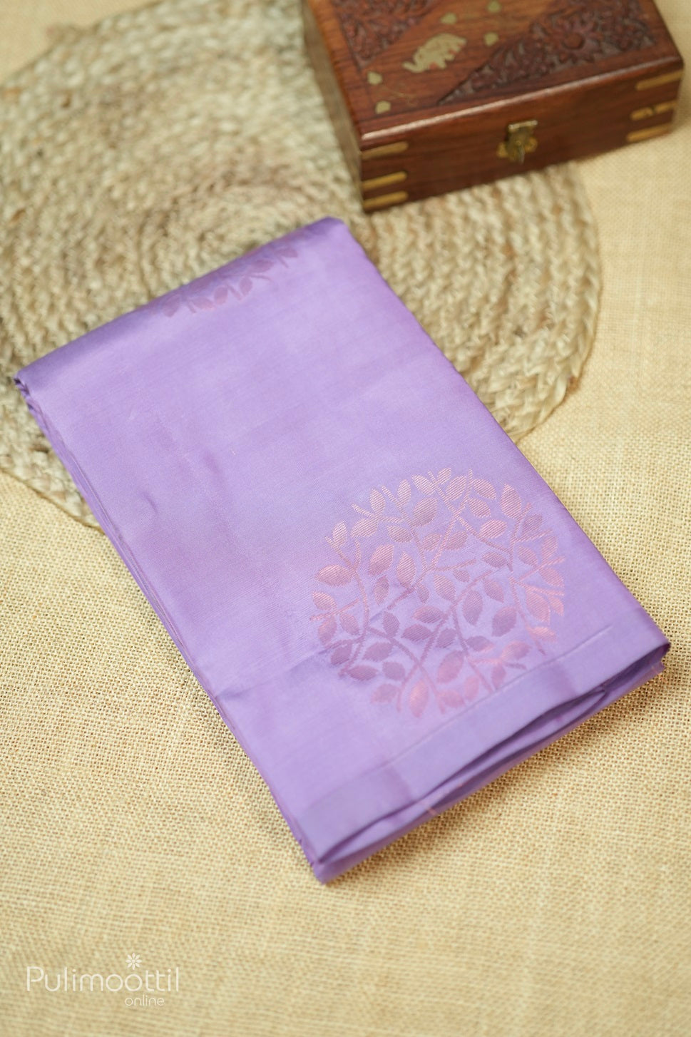 Lavender Colour Semi Kanchipuram Saree
