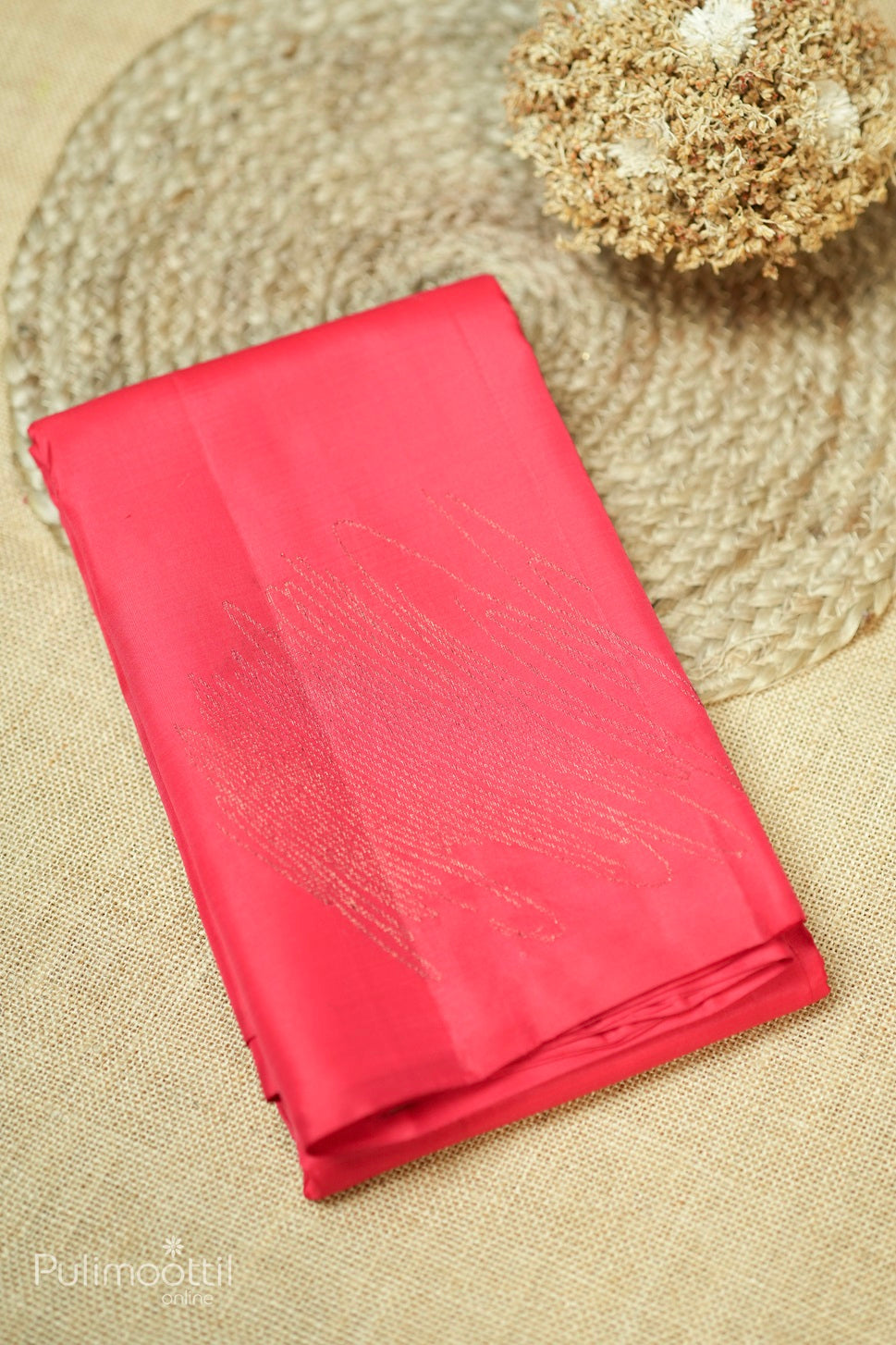 Red Colour Semi Kanchipuram Saree
