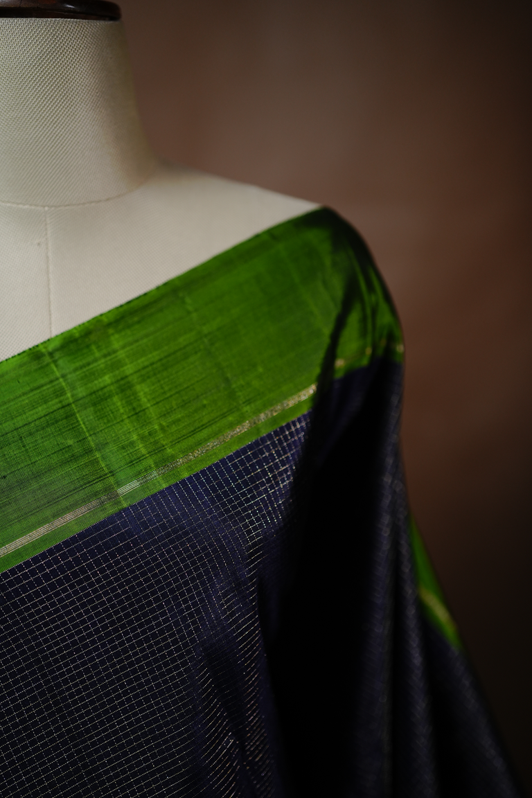 Blue Colour Kanchipuram Designer Saree