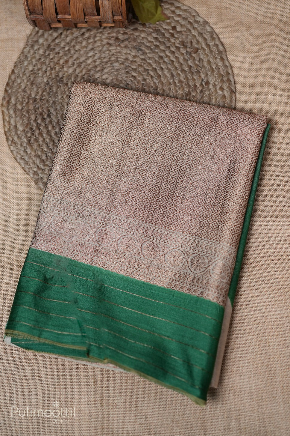 Light Chickoo Colour Jute Silk Saree