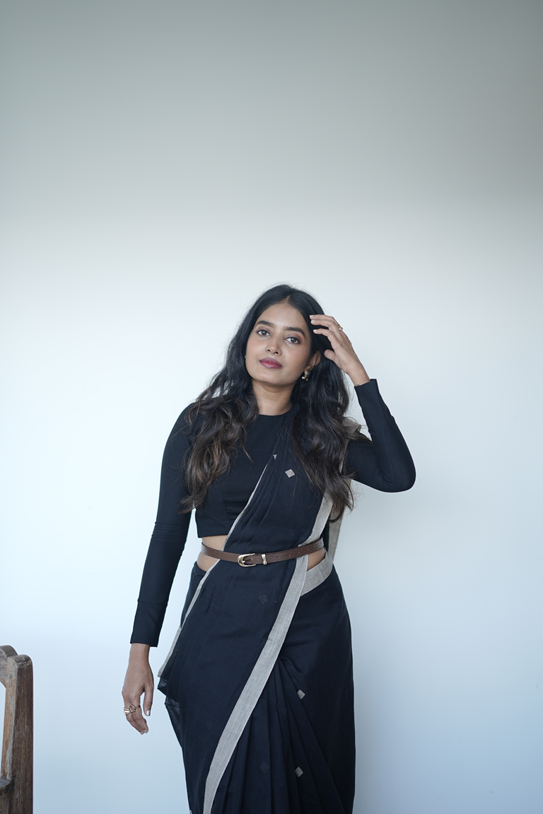 Black Colour Handloom Saree