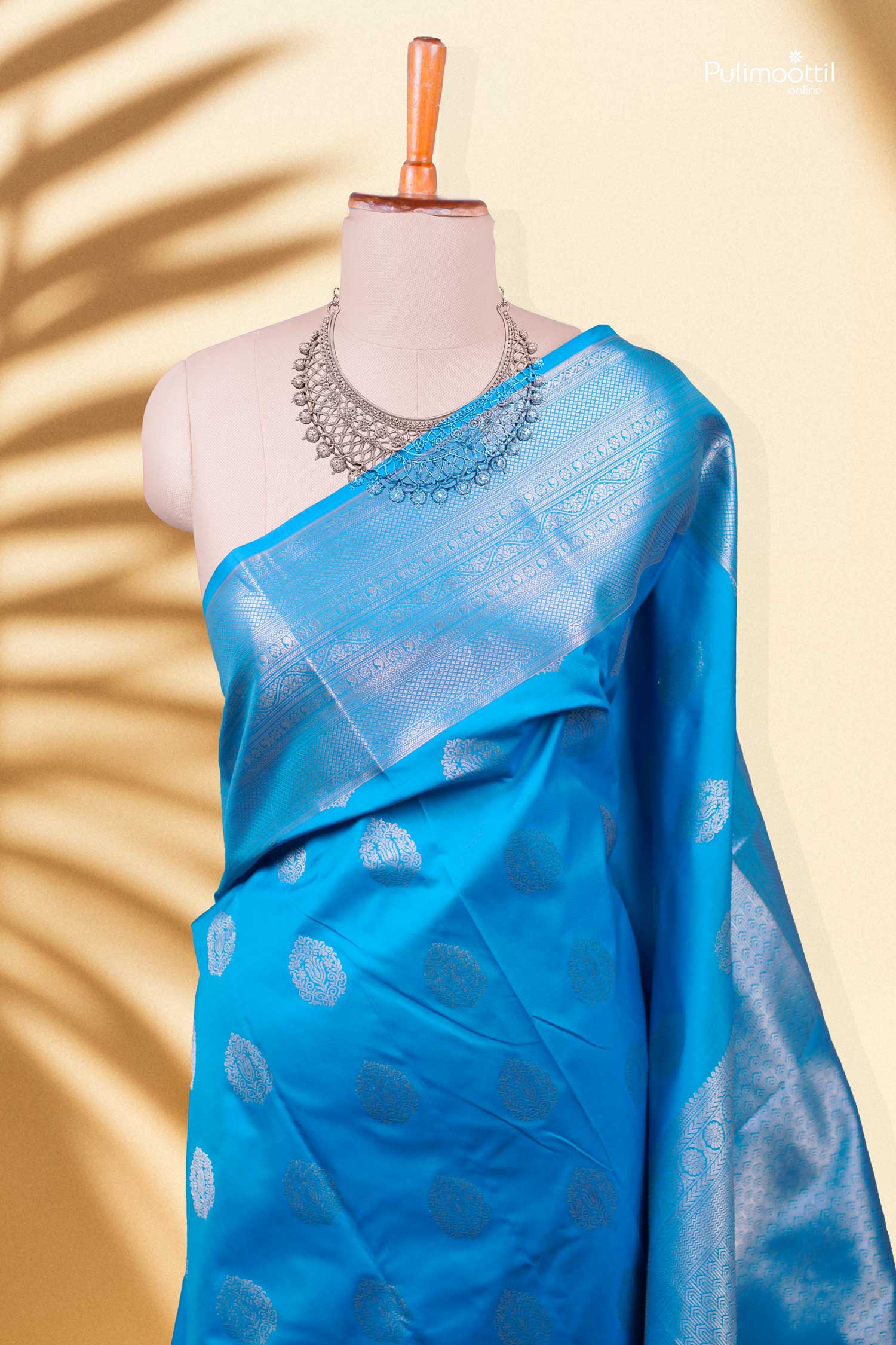 Blue Color Kanchipuram Saree.