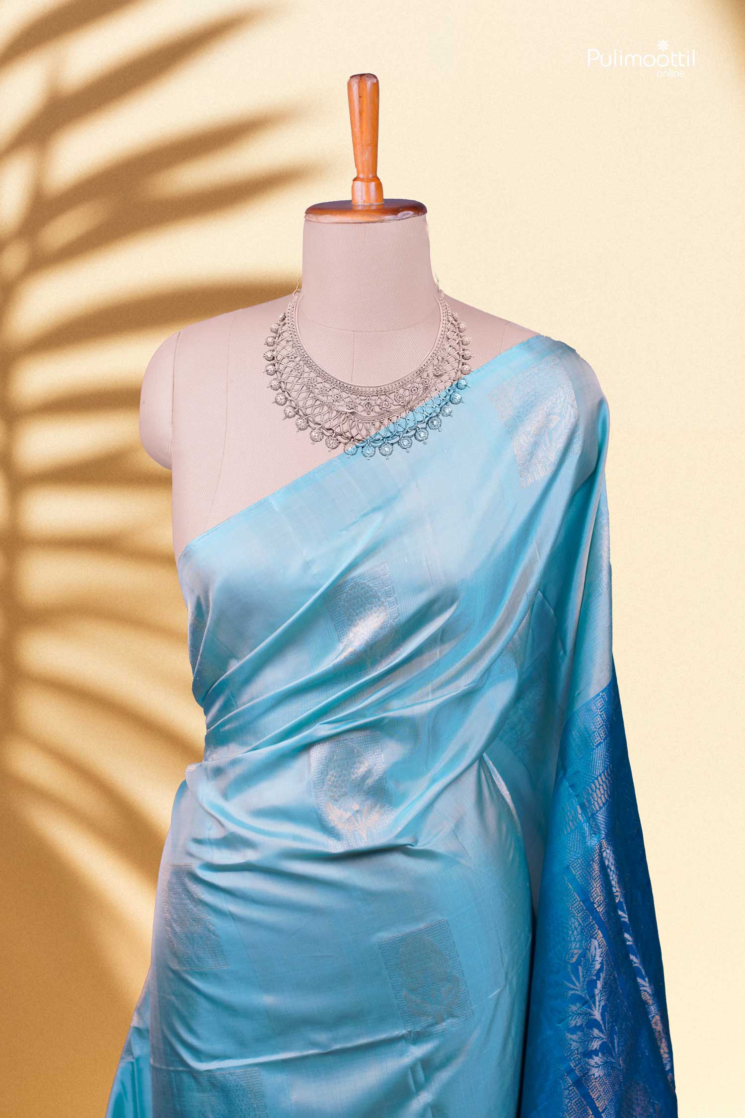 Sea Blue Soft Silk Saree.
