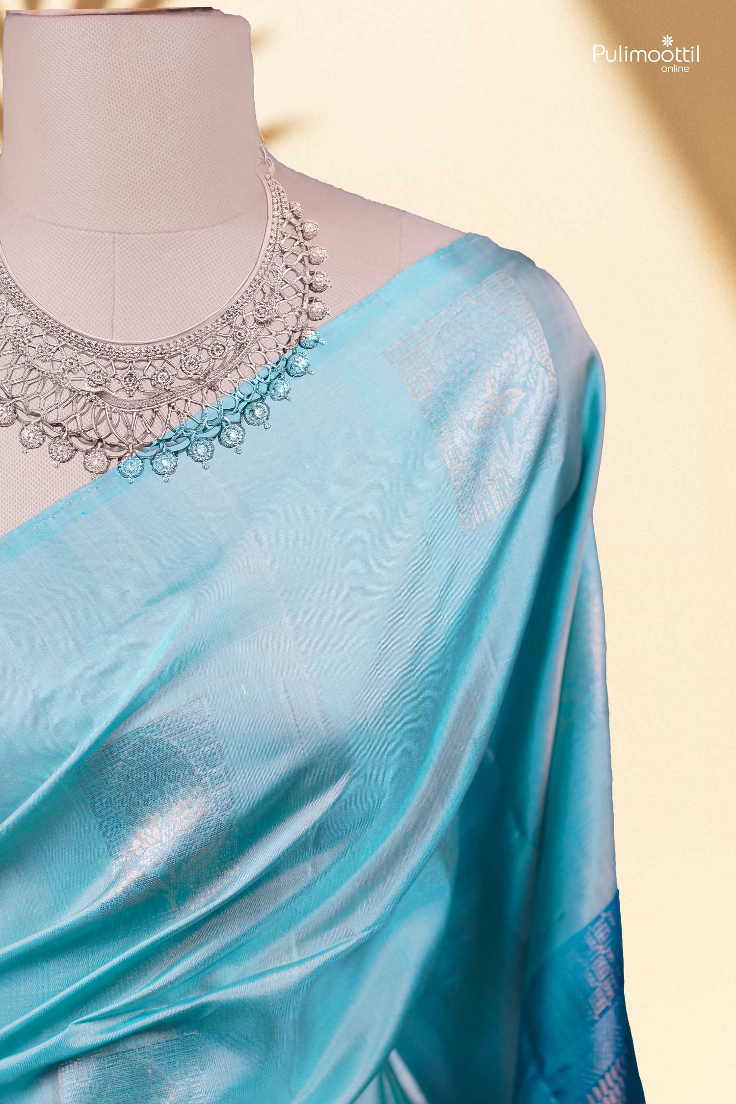 Sea Blue Soft Silk Saree.