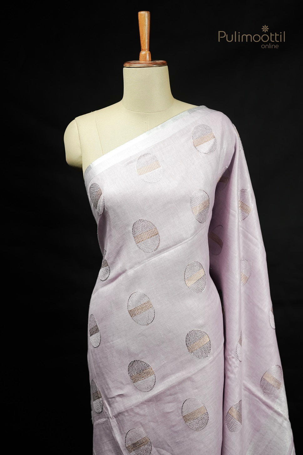 Pastel Lavender Colour Linen Silk Saree