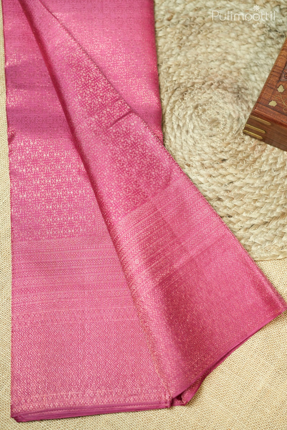 Onion Pink Colour Kanchipuram Brocade Wedding Saree