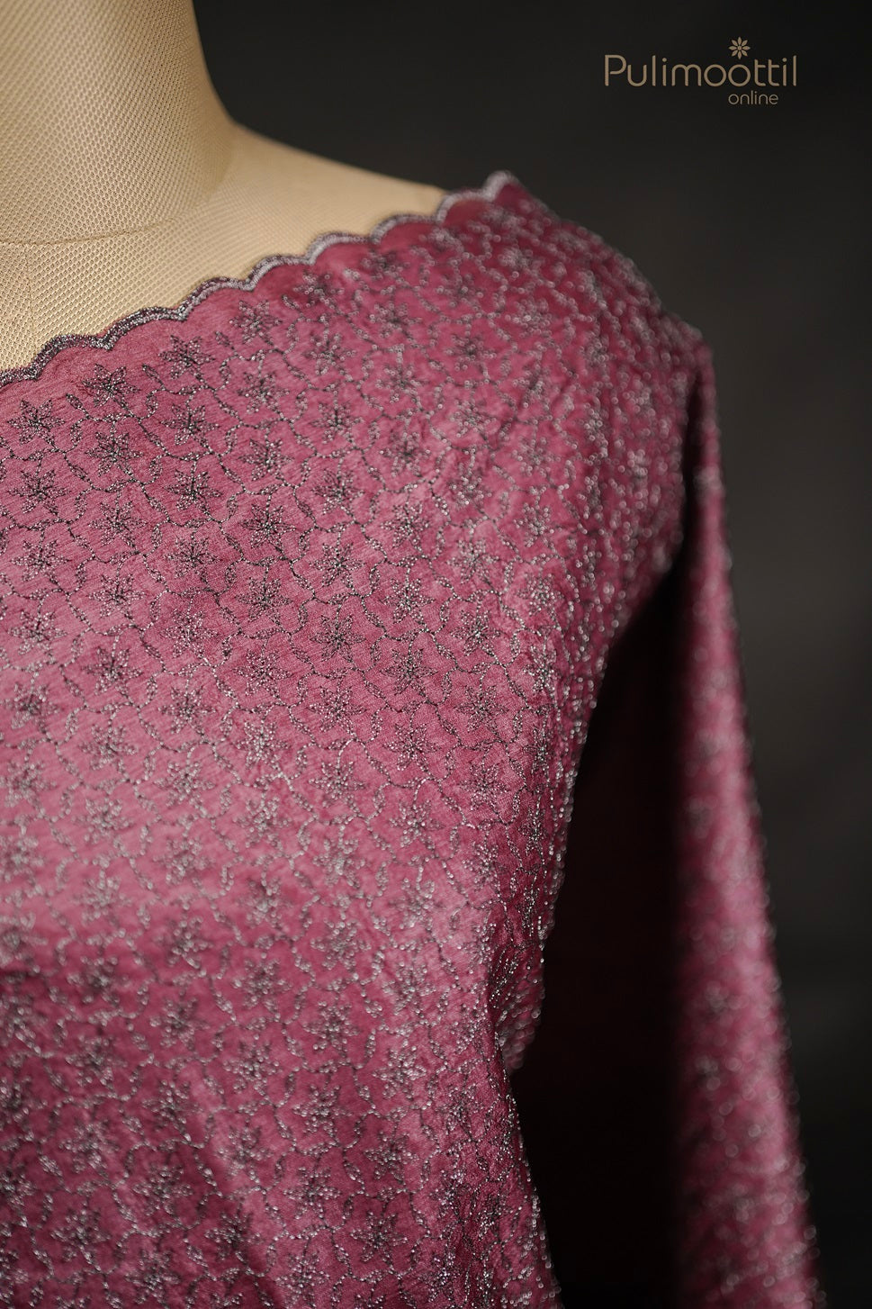 Pastel Onion Colour Tussar Silk Saree