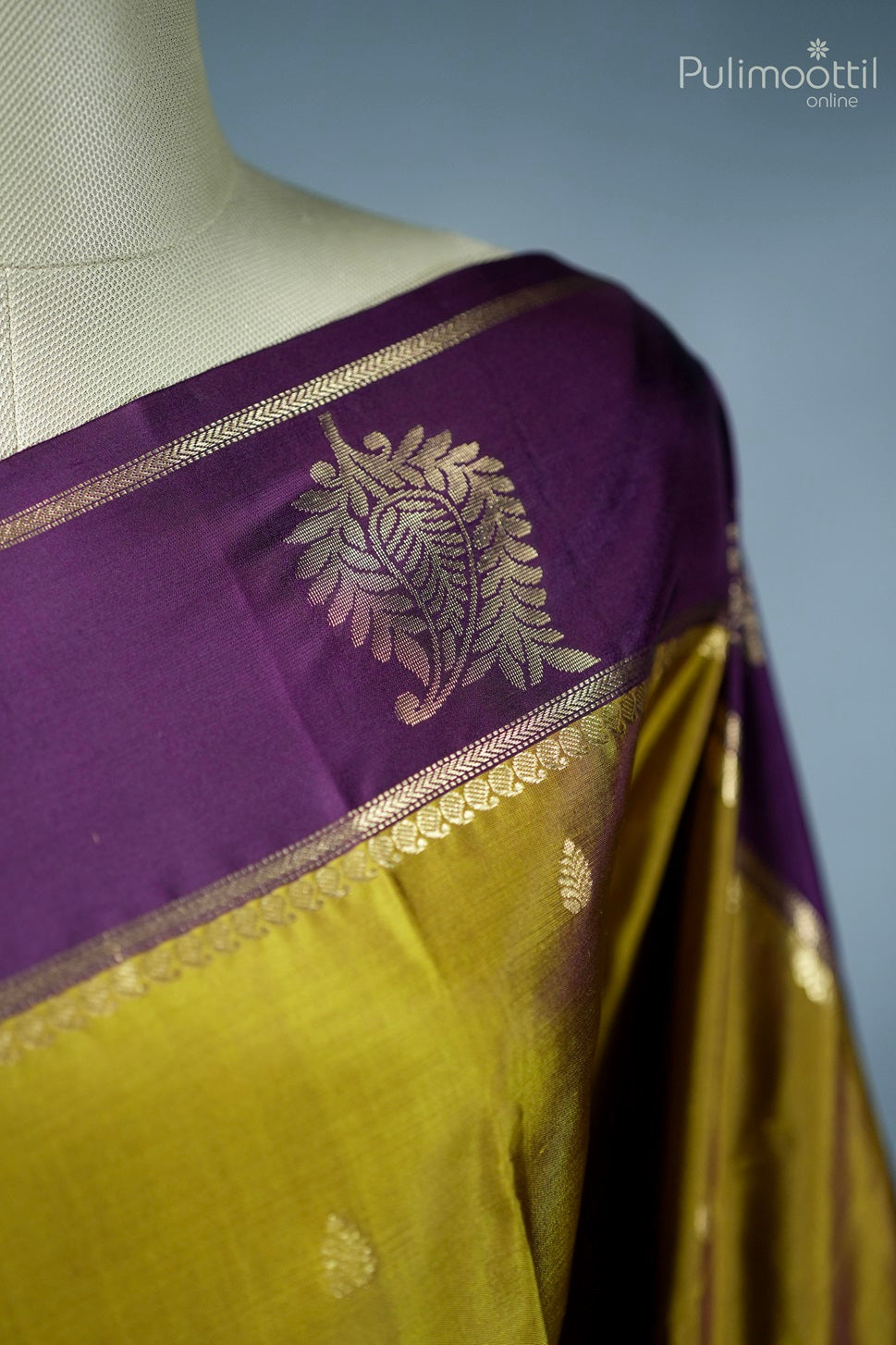 Golden Rod Colour Kanchipuram Soft Silk Saree.