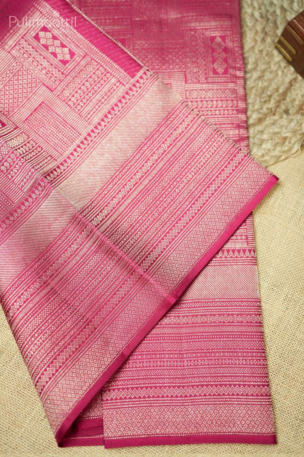 Dark Pink Colour Kanchipuram Brocade Wedding Saree