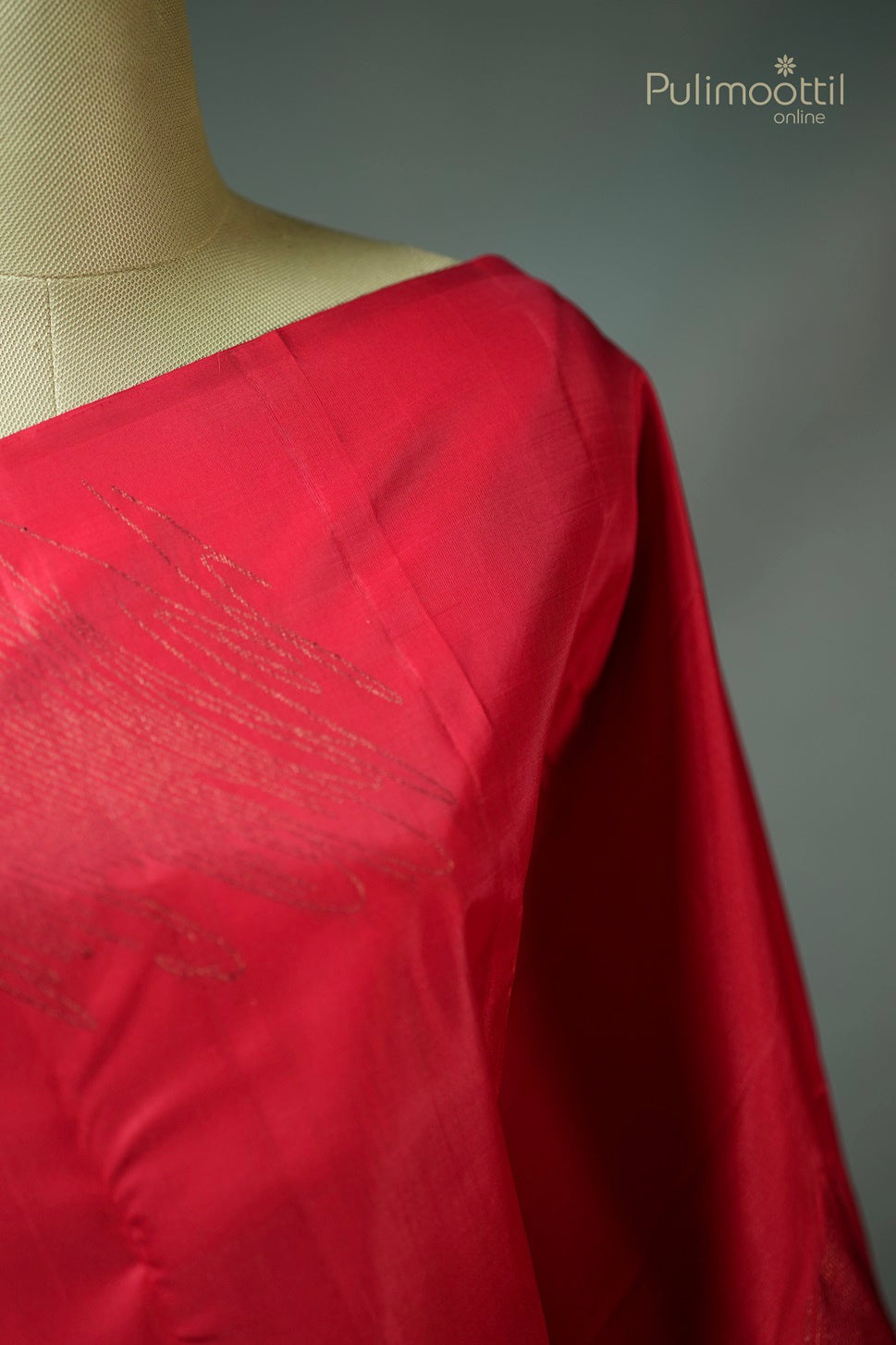 Red Colour Semi Kanchipuram Saree