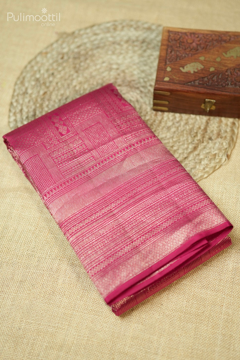 Dark Pink Colour Kanchipuram Brocade Wedding Saree