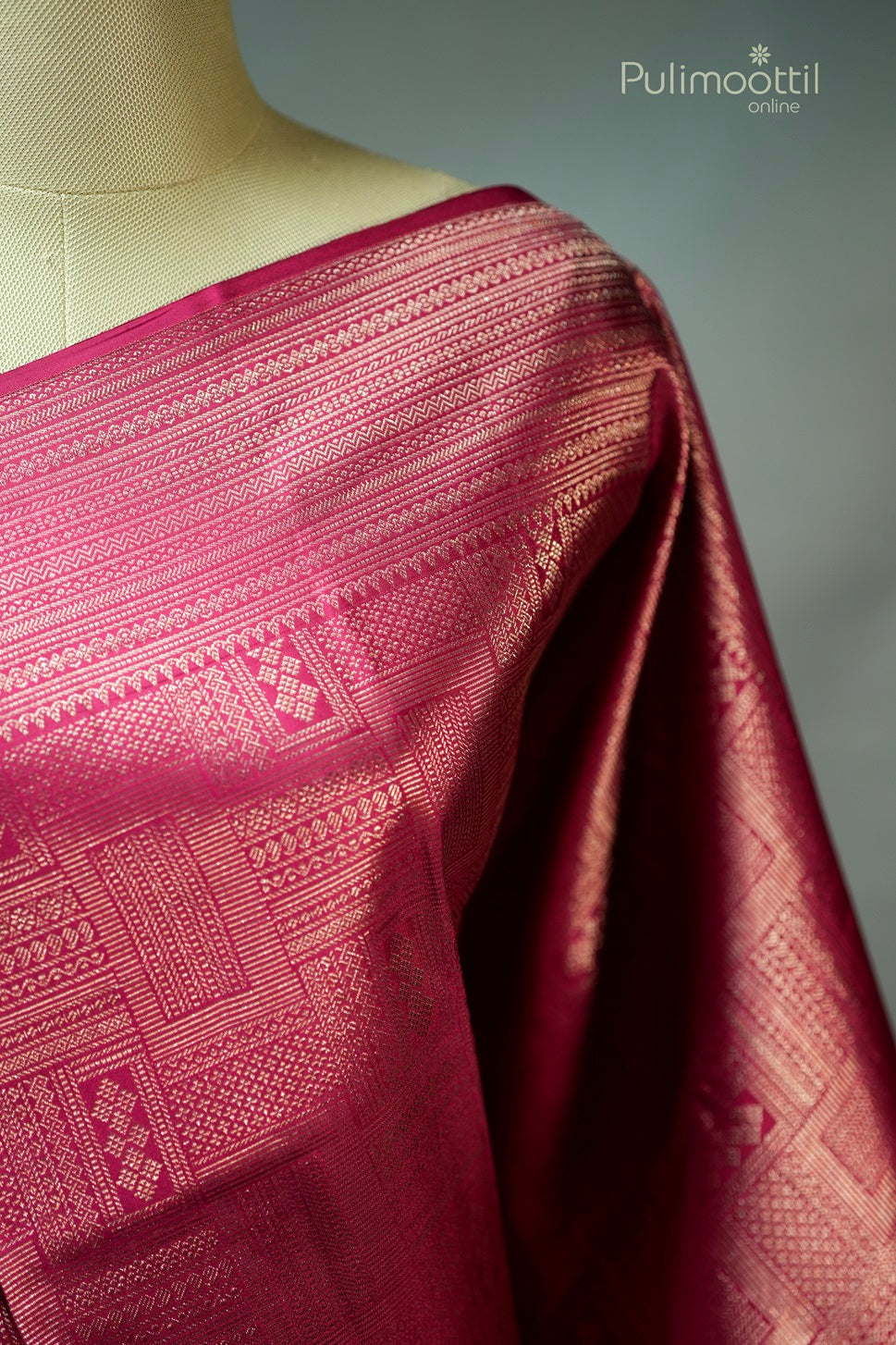 Dark Pink Colour Kanchipuram Brocade Wedding Saree