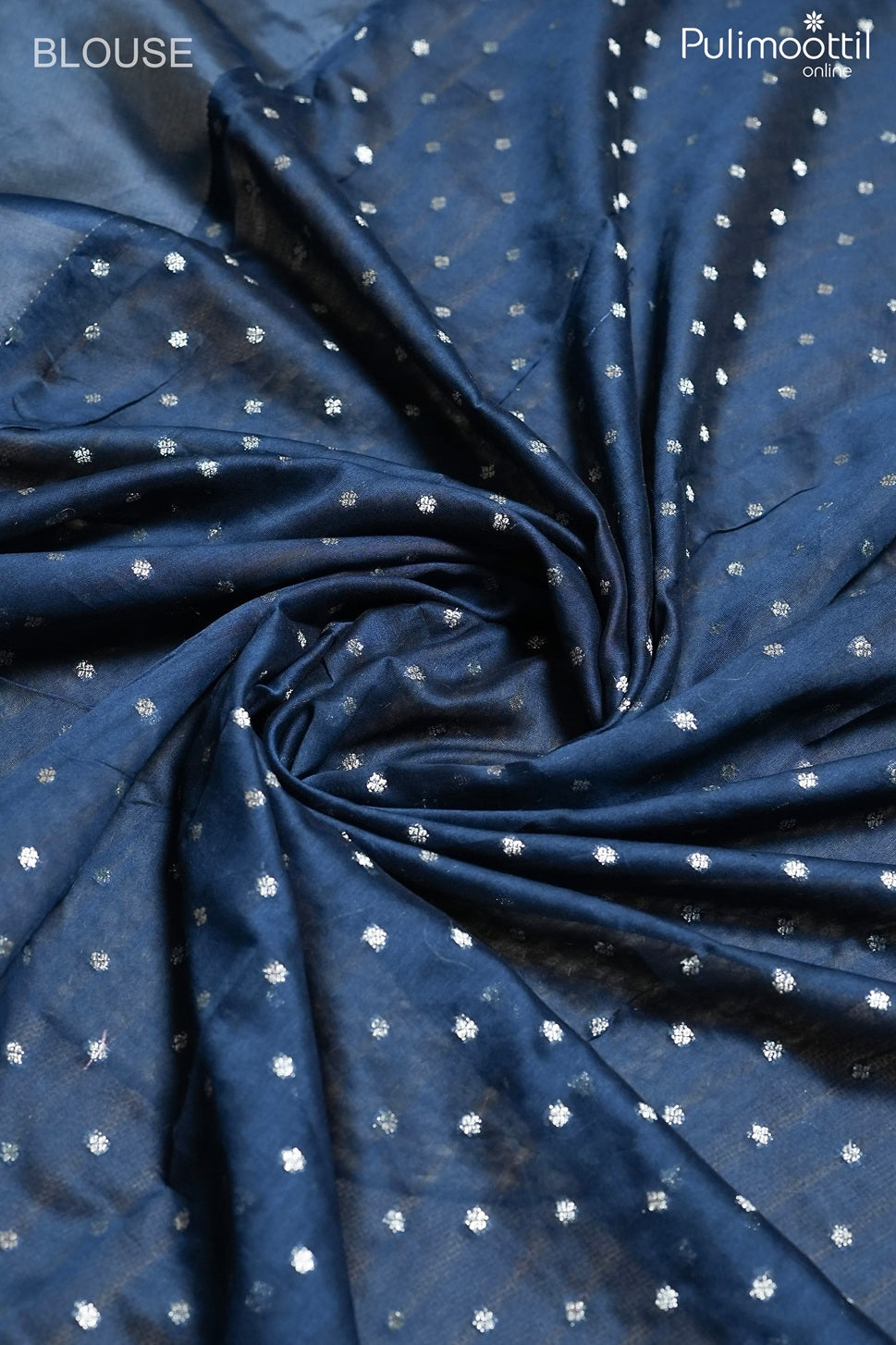 Dark German blue color organza fancy saree