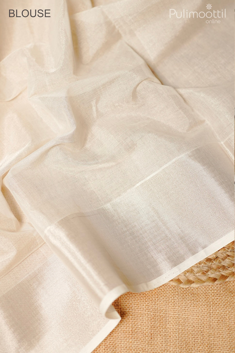 Silver tissue handloom set saree