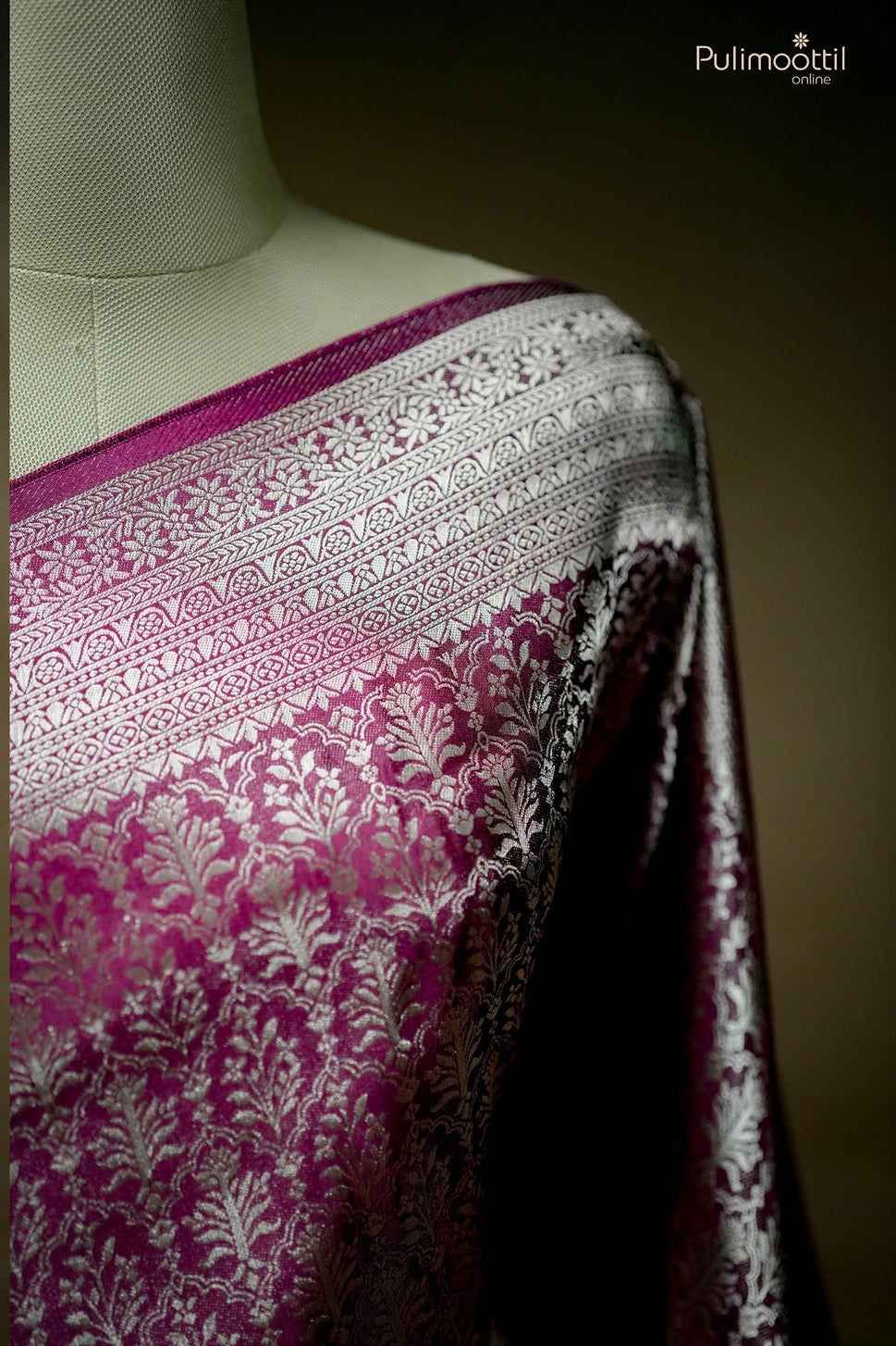 Purple color Banarasi saree