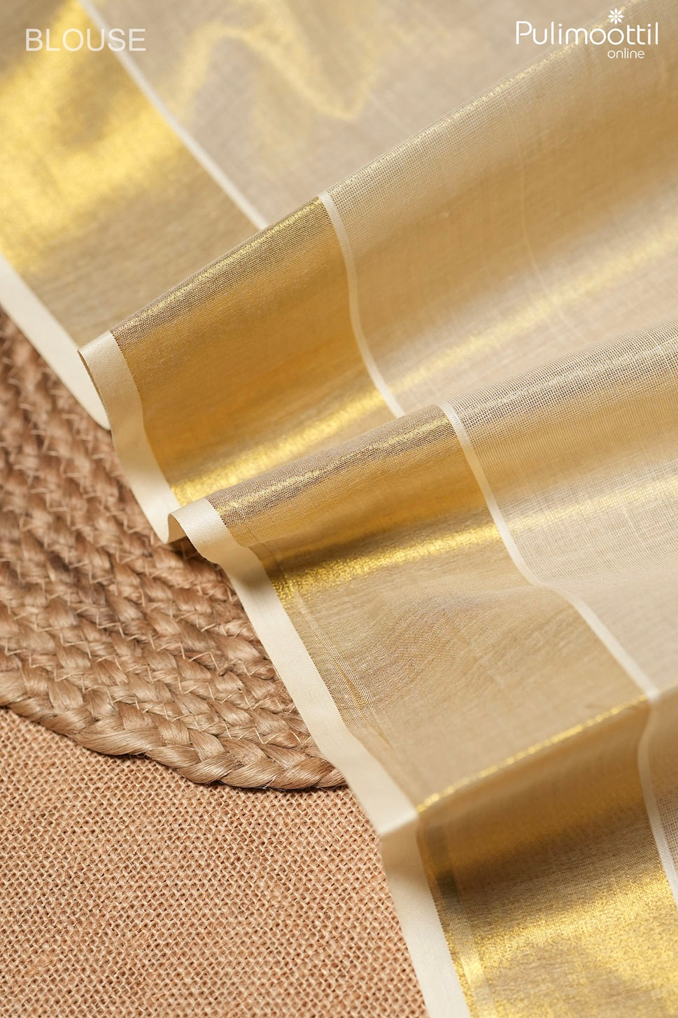 Kerala traditional golden tissue set saree