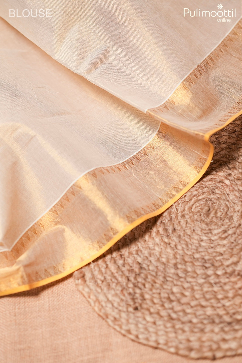 Kerala traditional golden tissue set saree
