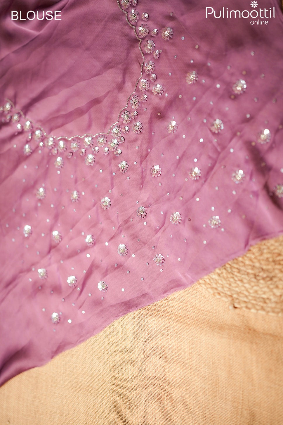 Onion color crepe silk saree