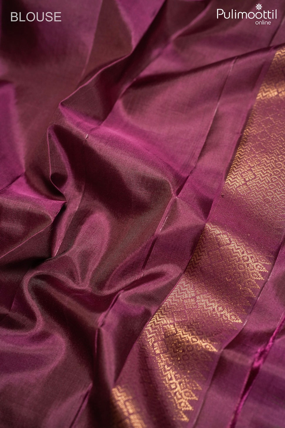 Brownish red color Kanchipuram designer saree