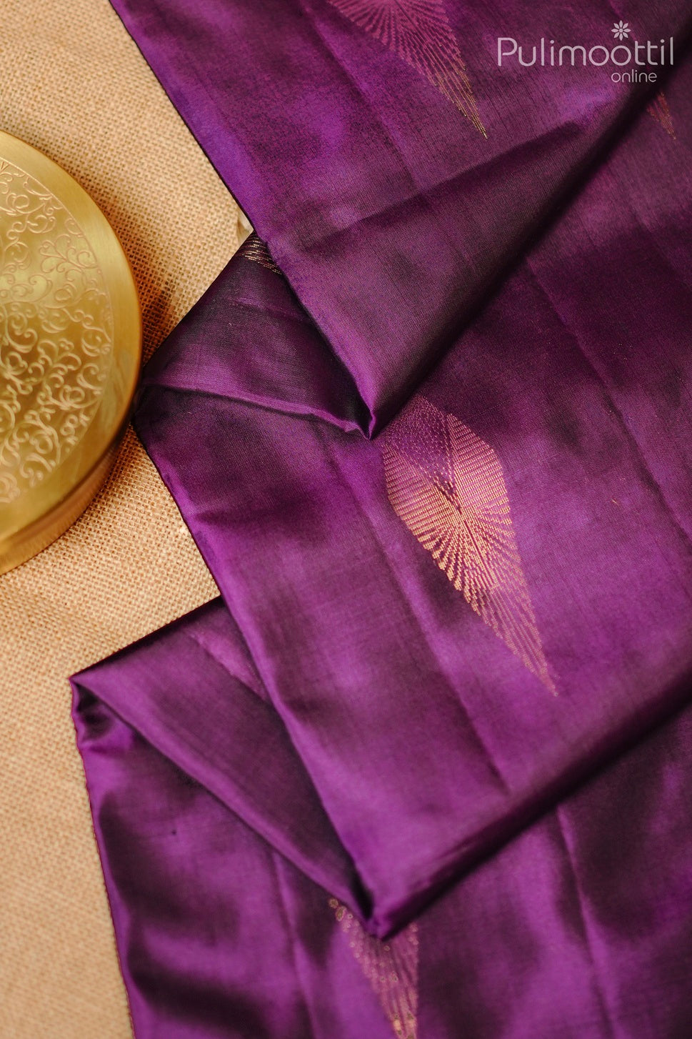 Violet color Kanchipuram soft silk saree