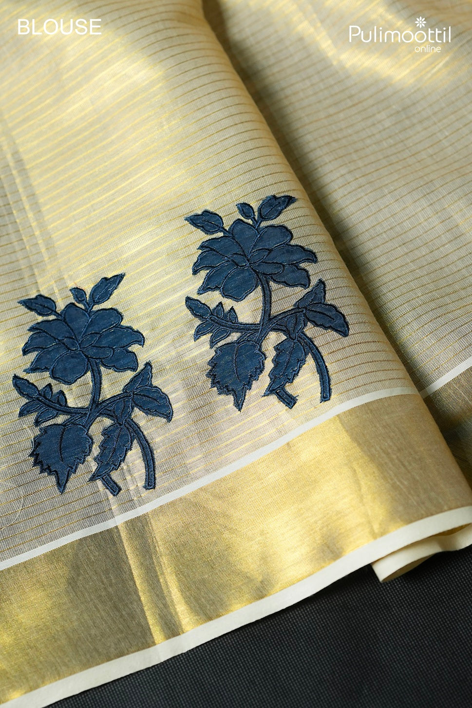 Kerala traditional golden tissue set saree