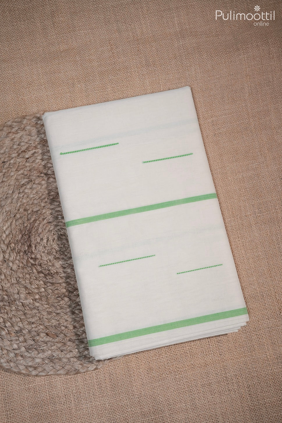 Off white color handloom cotton saree