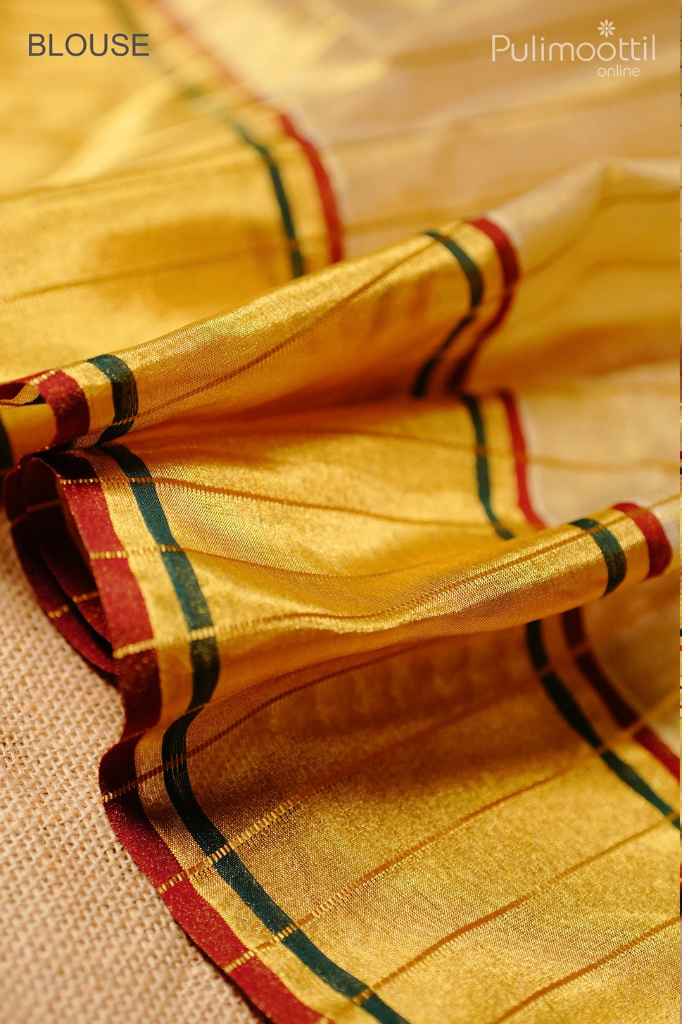Golden tissue handloom set saree