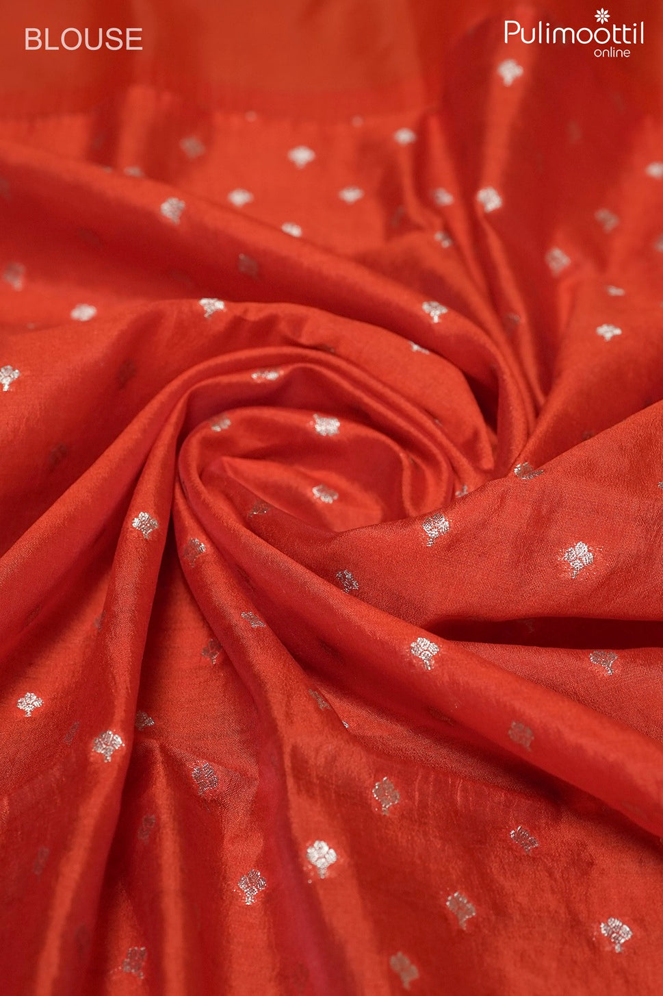 Deep orange color organza fancy saree