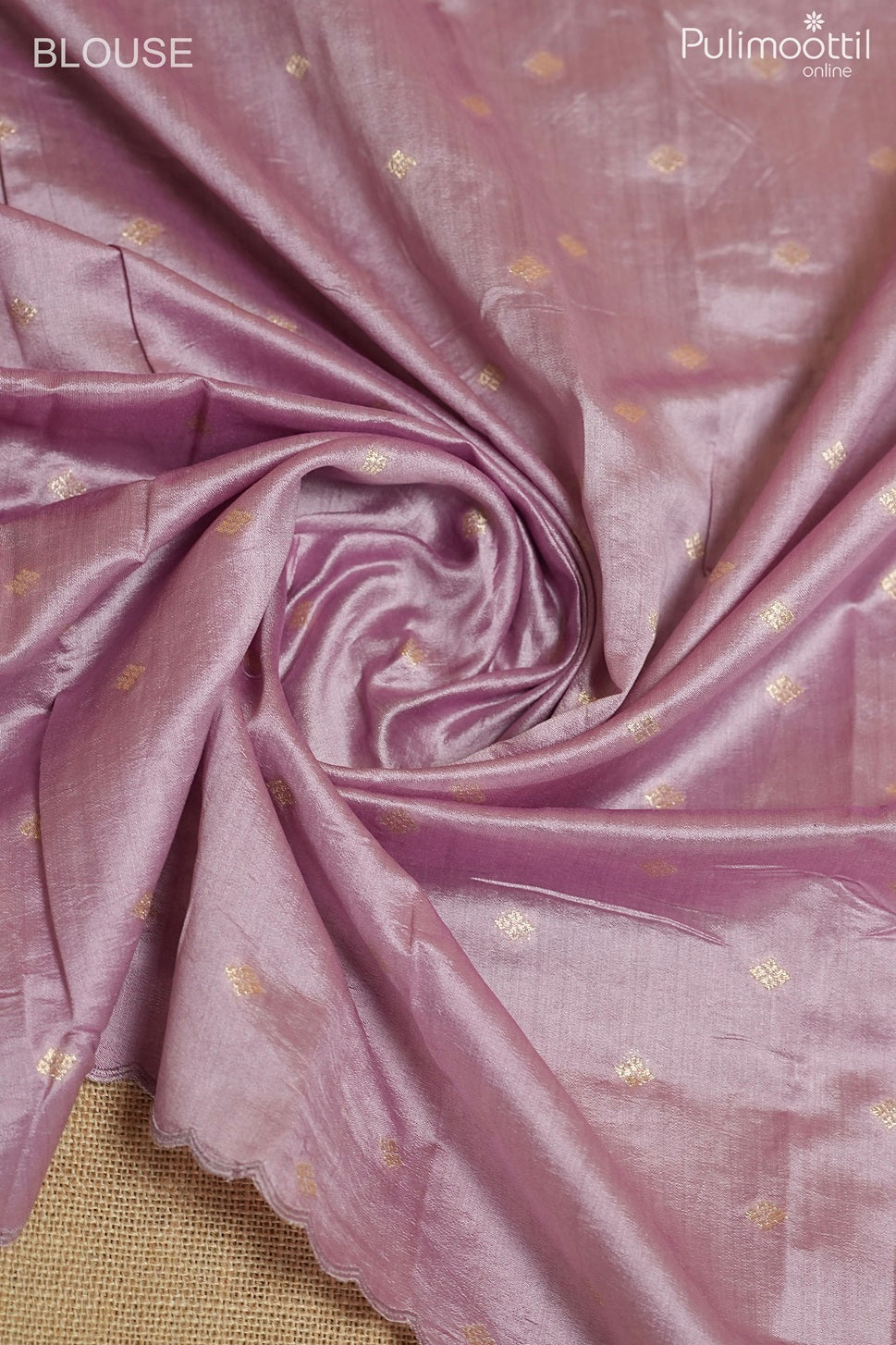 Lavender color golden tissue organza fancy saree
