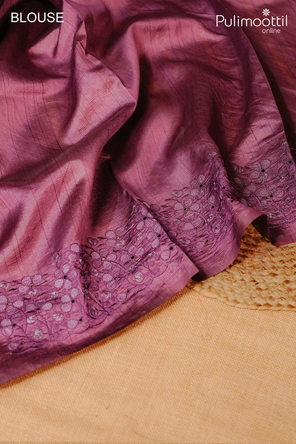 Light grape wine color cutwork fancy saree