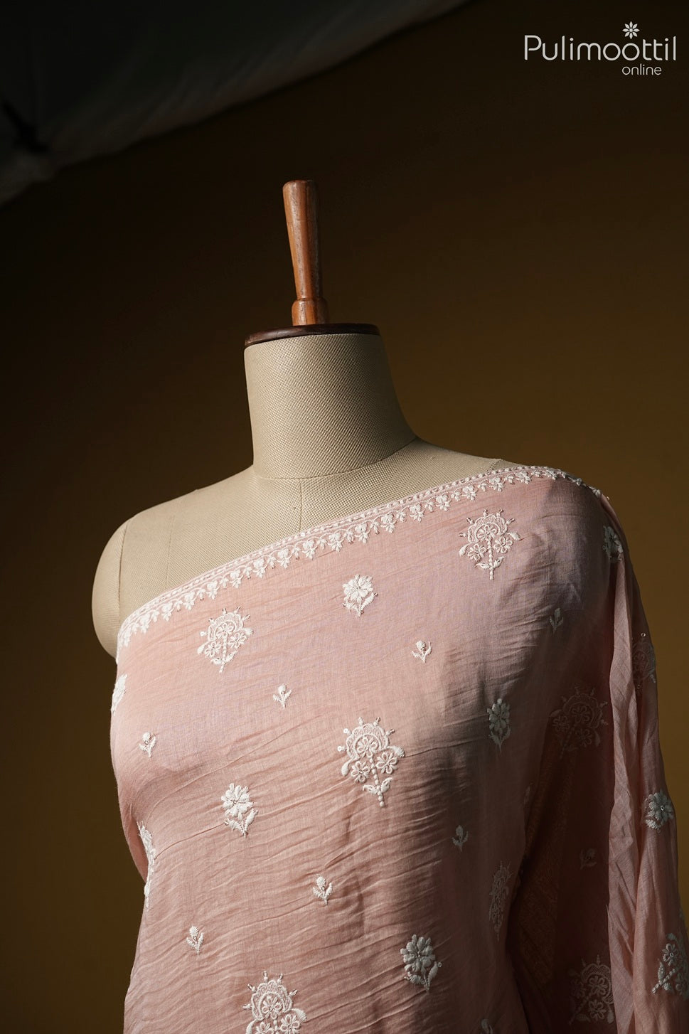 Ombre crushed Chanderi silk saree