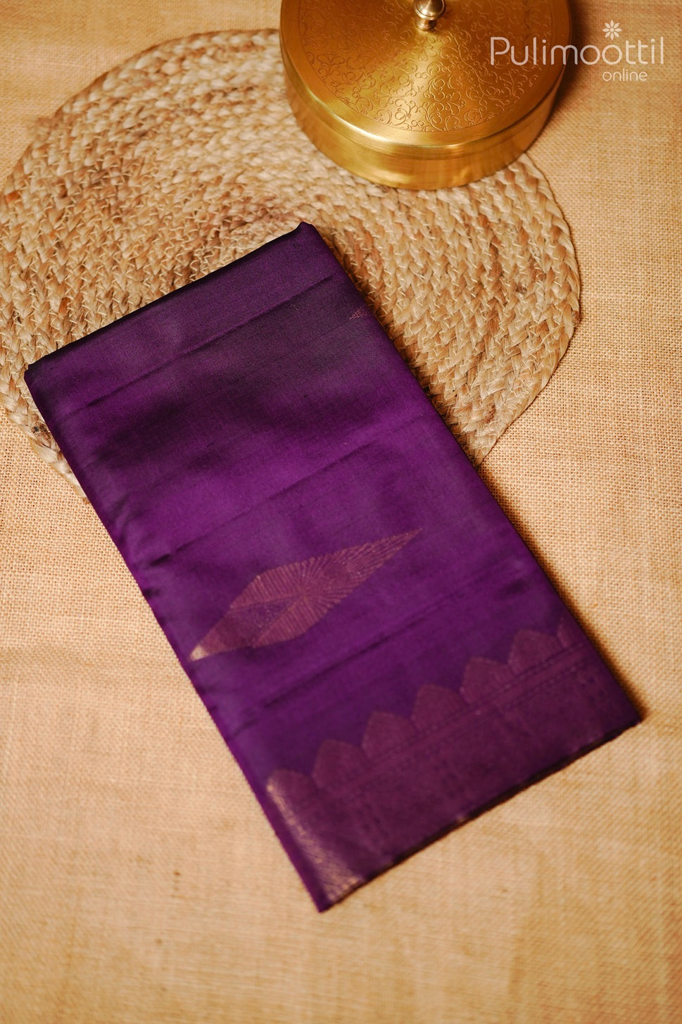 Violet color Kanchipuram soft silk saree