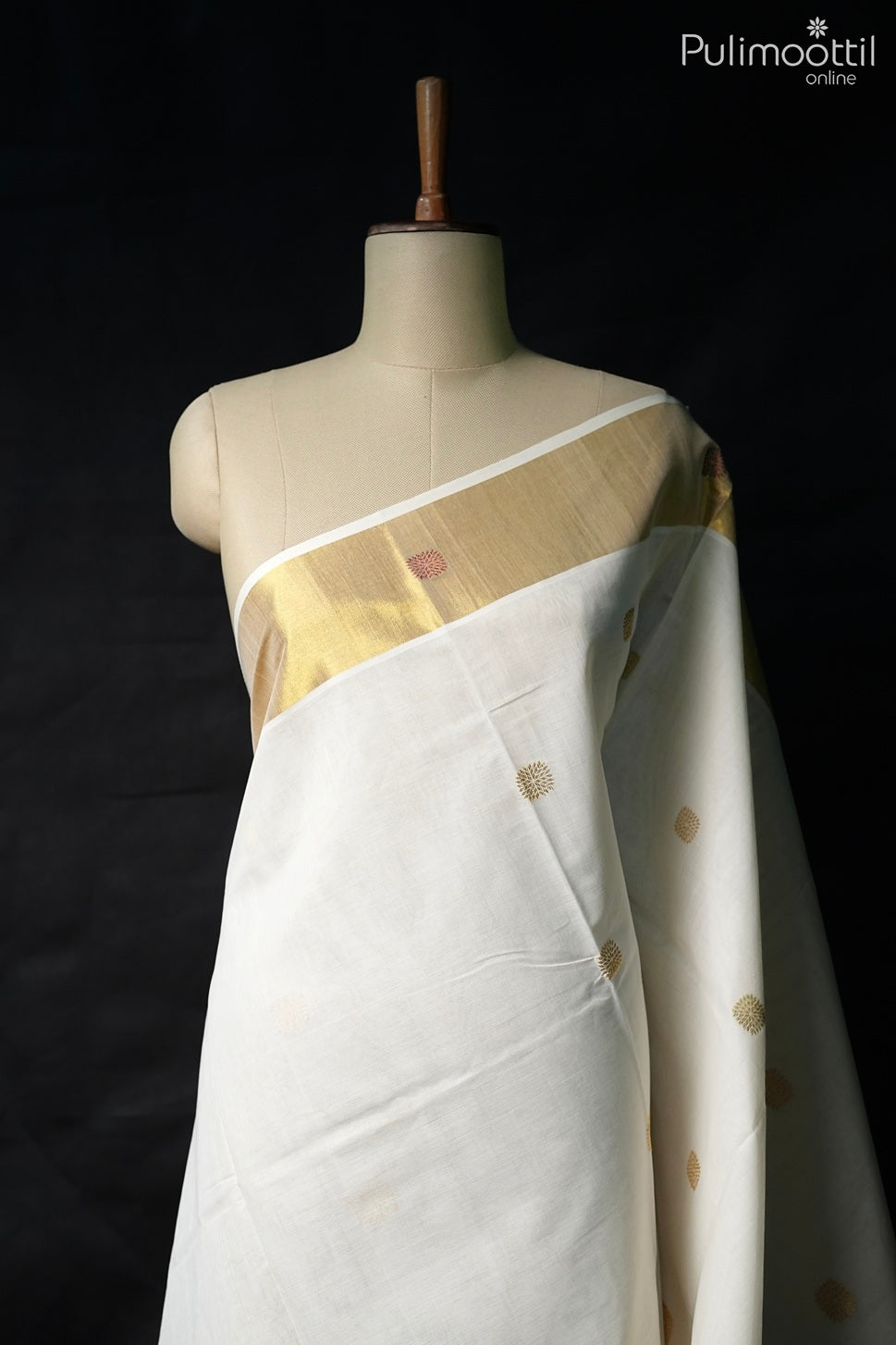 Off white color Kerala traditional set saree