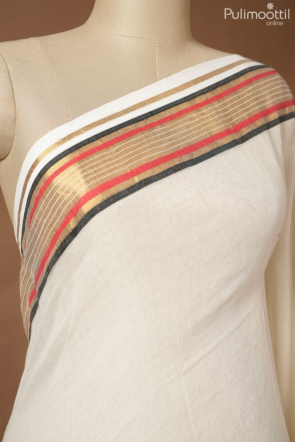 Off White Colour Mul Cotton Saree