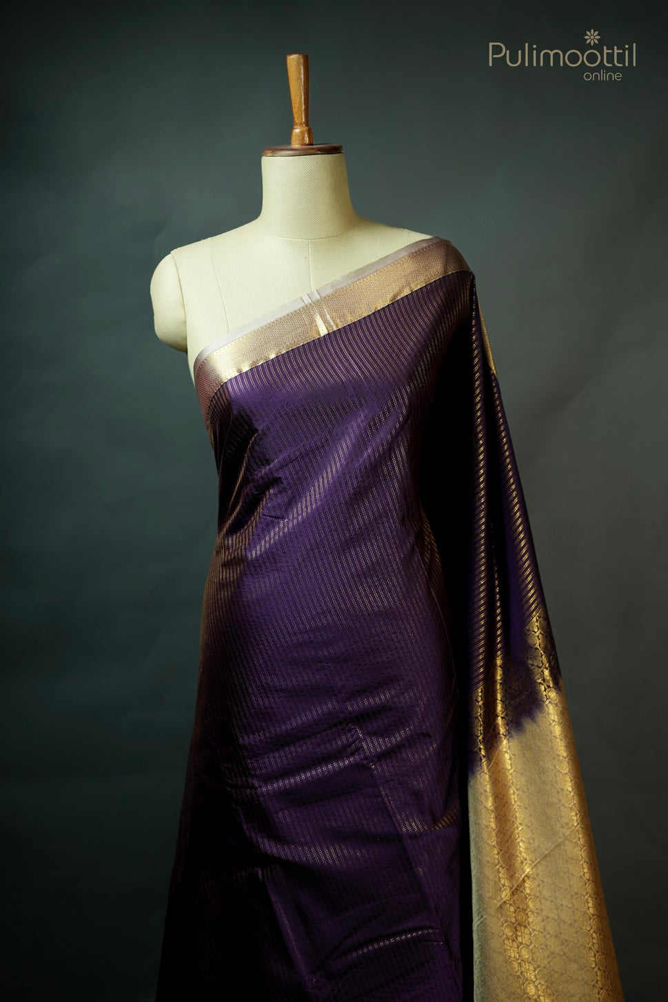Dark Violet Colour Semi Silk Saree