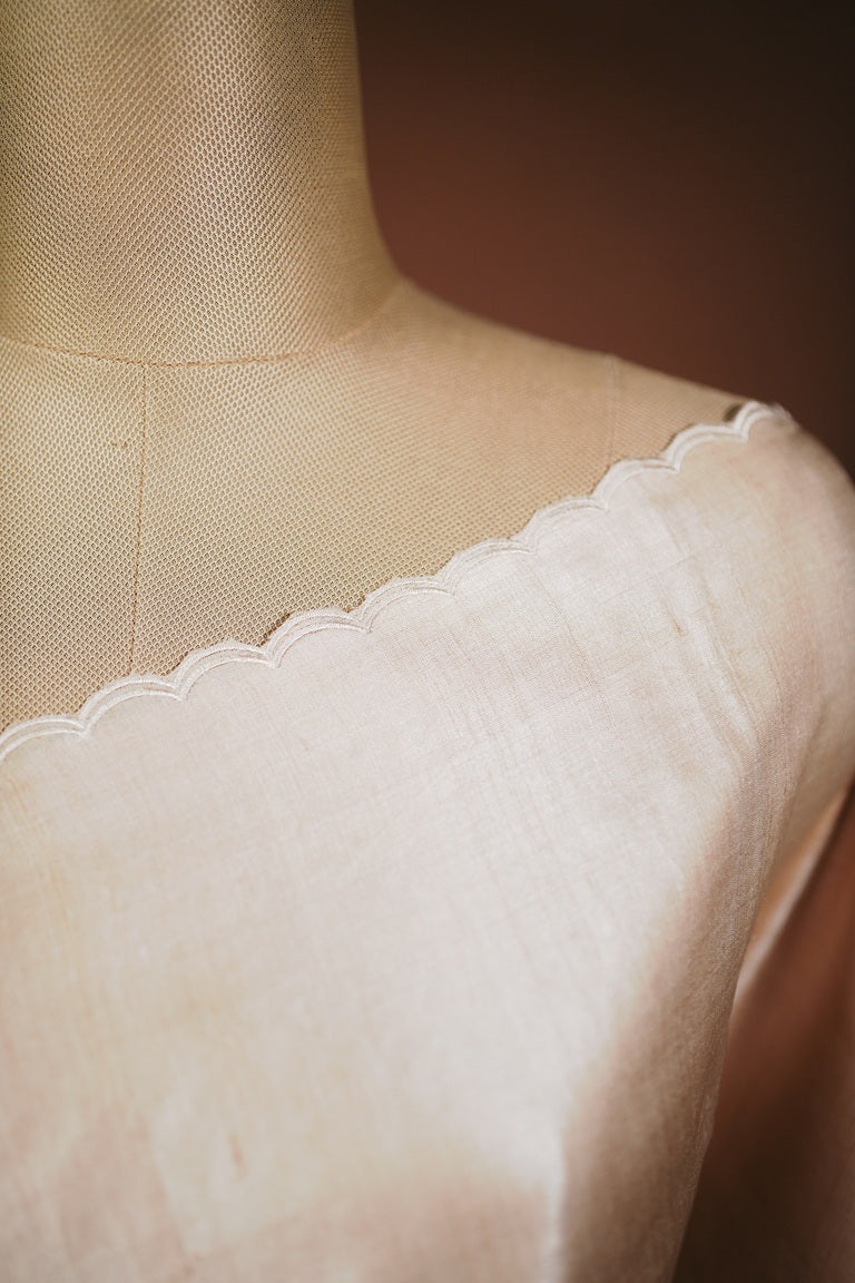 Ivory color appliqué work Tussar silk saree