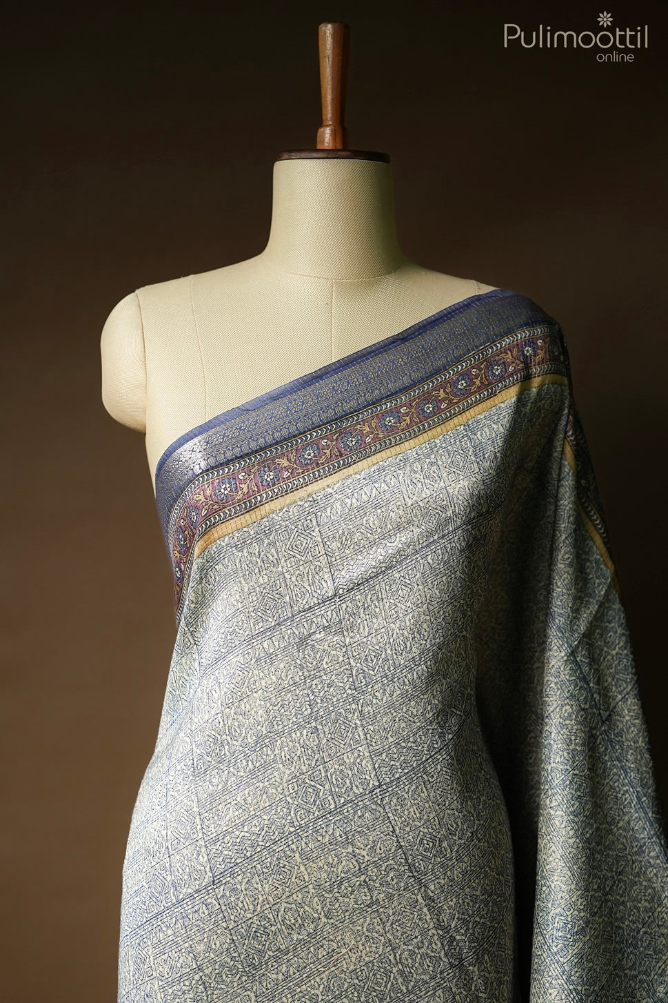 Cream color Chanderi saree