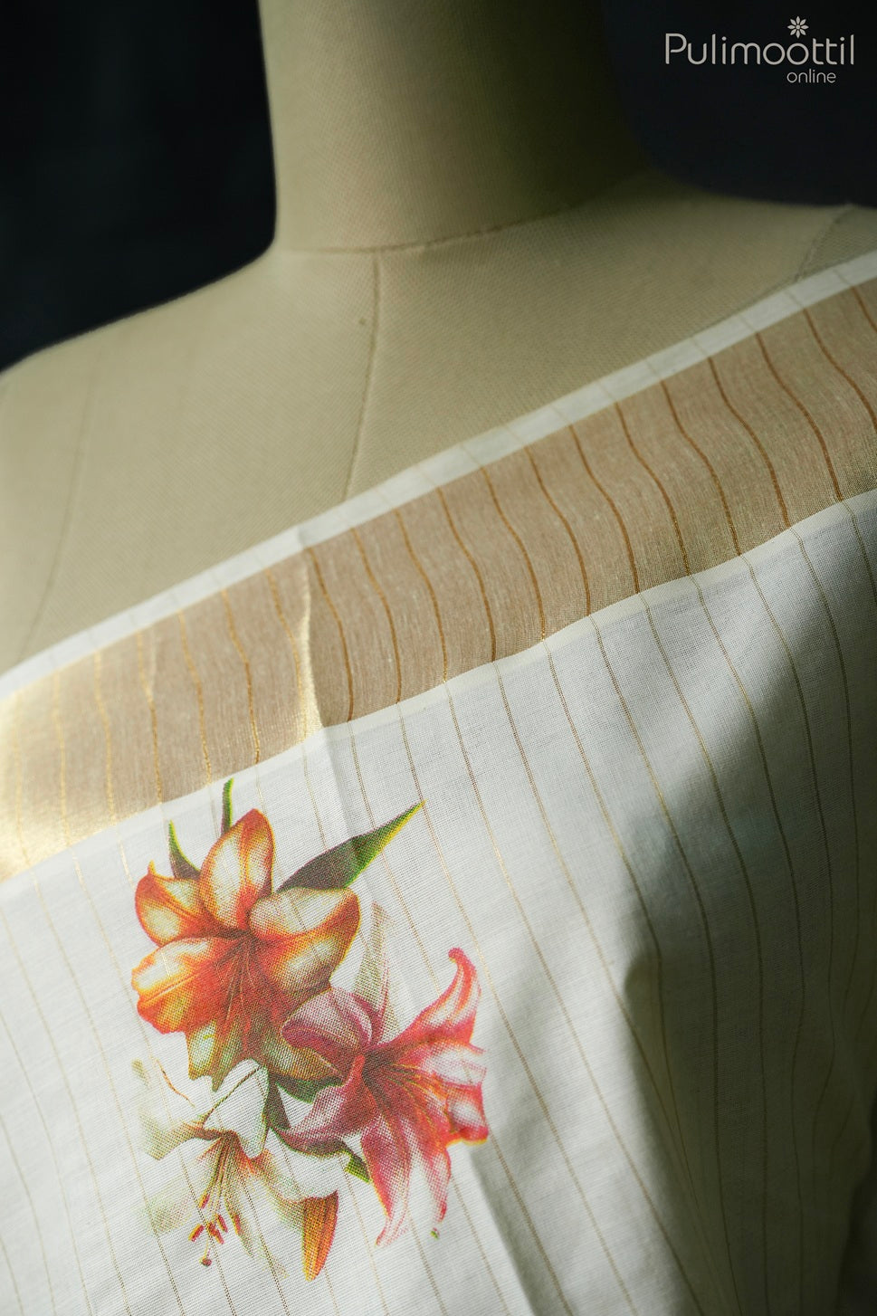 Kerala traditional floral print set saree