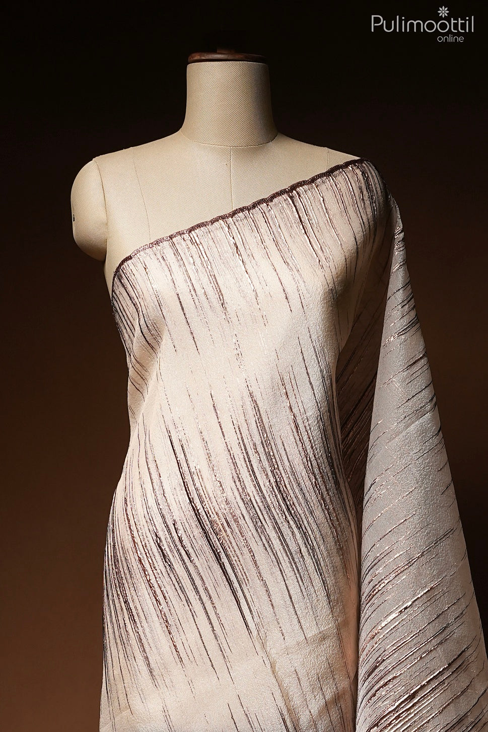 Ivory color Turkish organza saree