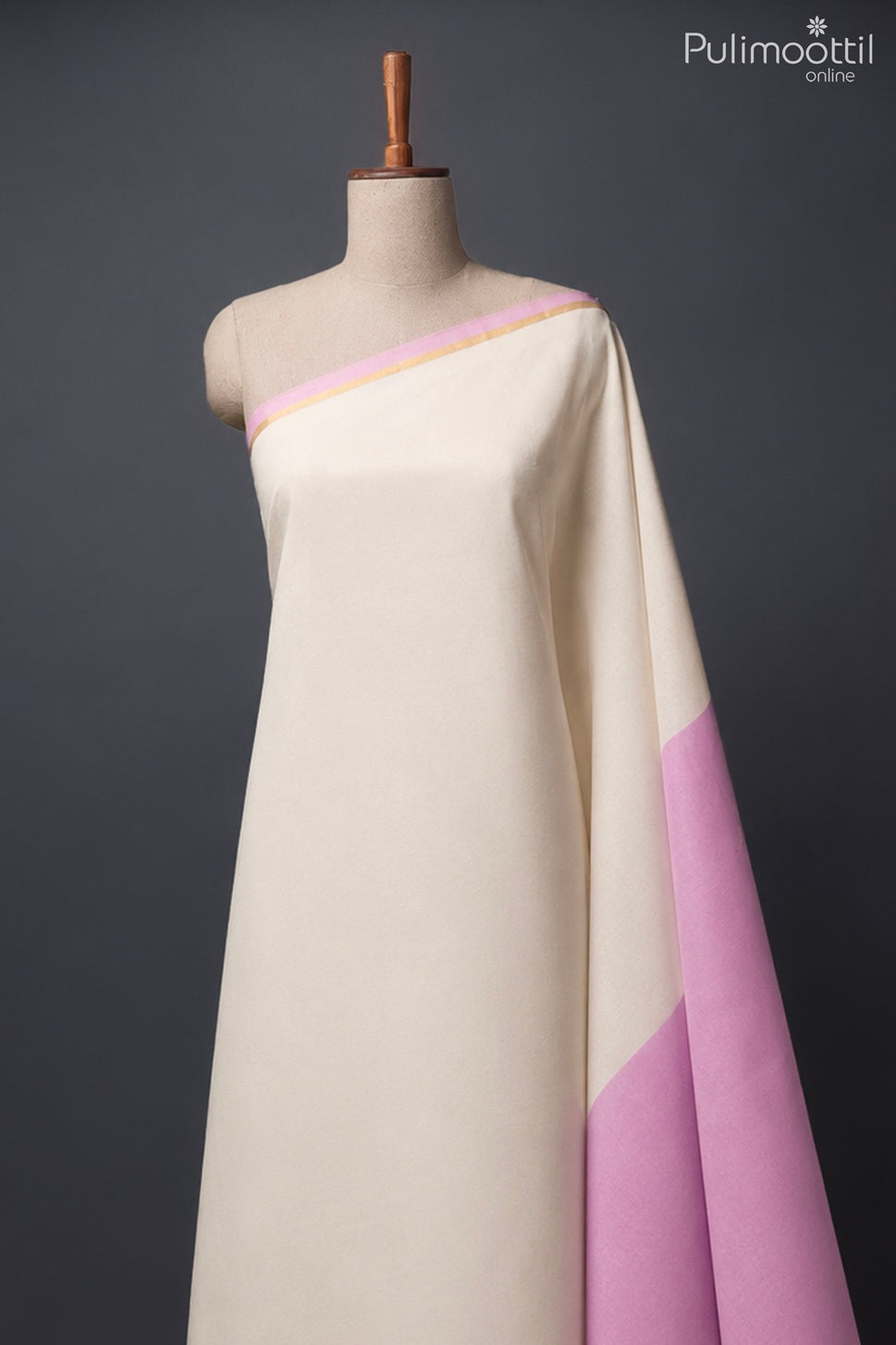 Off white color handloom cotton saree