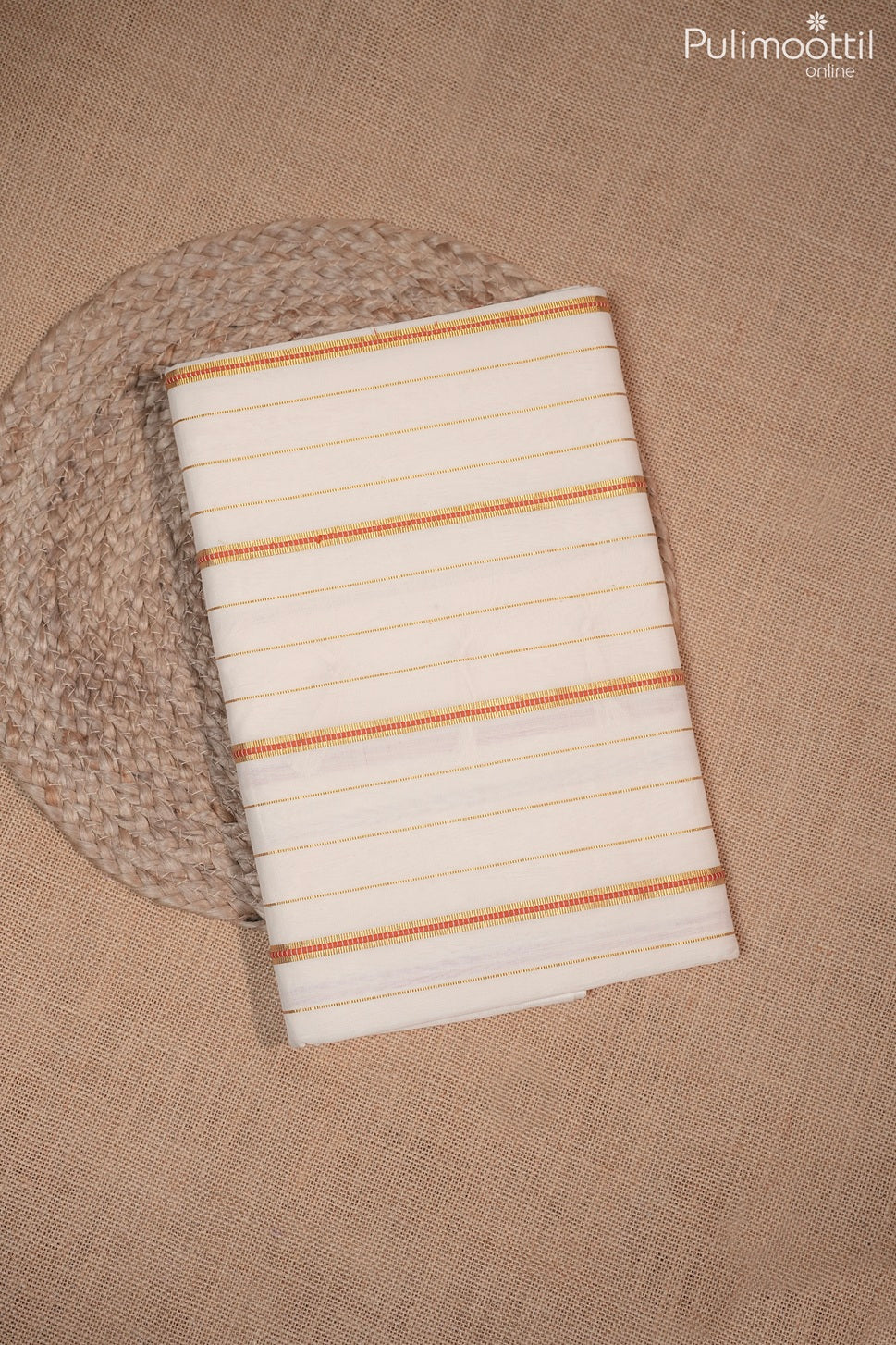 Off white color handloom cotton saree