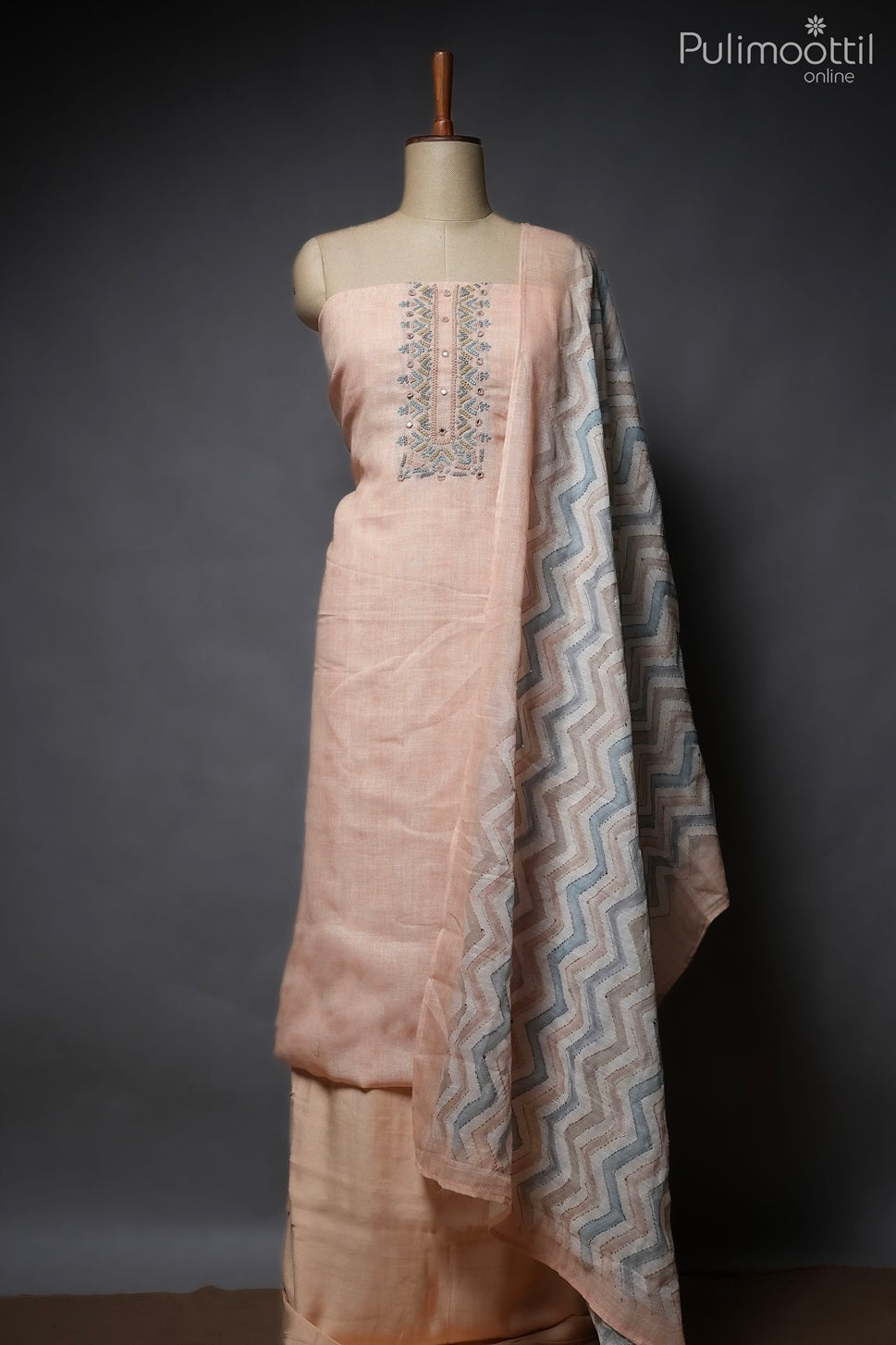 LIGHT YELLOW SEMI LINEN UNSTITCHED SALWAR SET