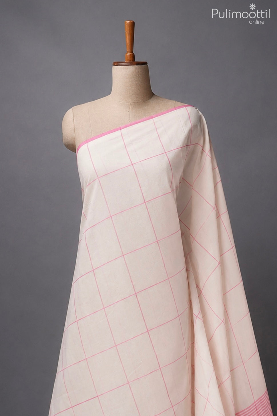 Off white colour handloom cotton saree