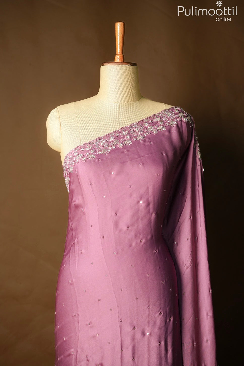 Onion color crepe silk saree