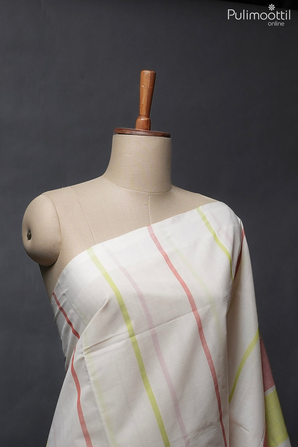 Off white color handloom cotton saree
