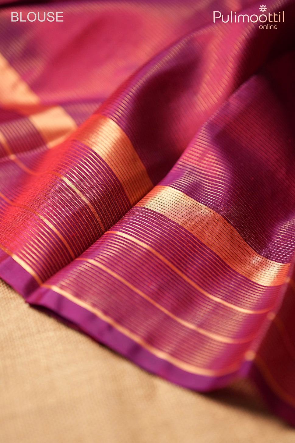 Dark pink Kanchipuram designer saree